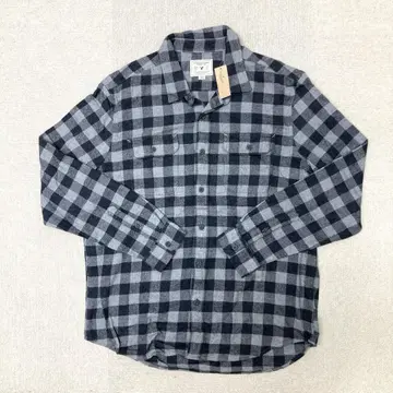새상품 AMERICAN EAGLE 셔츠 긴팔 체크 무늬 블랙 3L