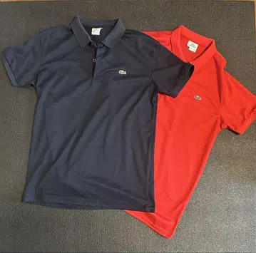LACOSTE 라코스테 네이비 레드 피케 셔츠 2장 세트