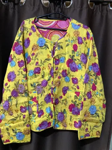 빈티지 90s 리버서블 거즈 원단 가디건