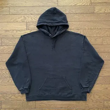 Hanes 후드티 블랙 무지 페이드