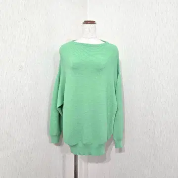 FENNEL 드롭 숄더 리브 니트 루즈핏 (9) 에메랄드 그린
