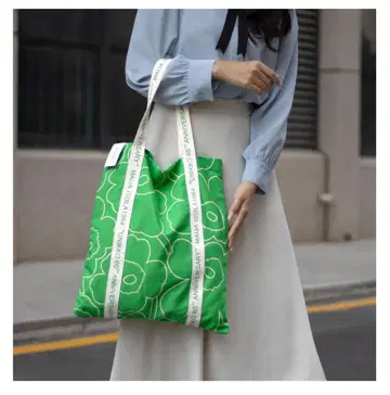 marimekko 그린 플라워 패턴 에코백 60주년 기념