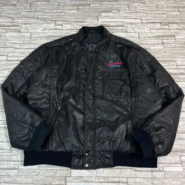 빈티지 쉐보레 나일론 블루종 충전솜 자수 로고 블랙 레어