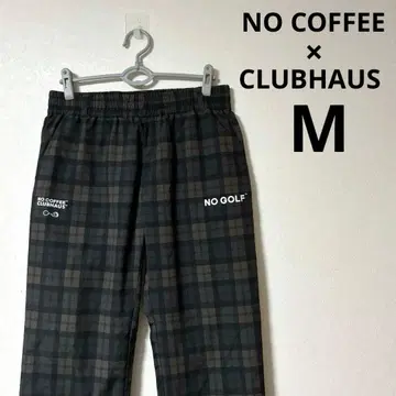 NO COFFEE x CLUBHAUS 체크 팬츠 골프 로고 M