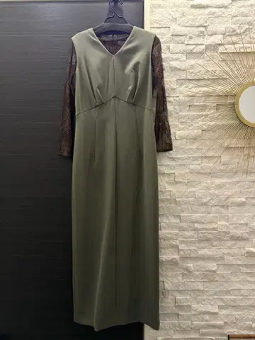 경사용 드레스 카키 원피스