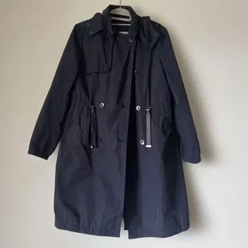 ZARA BASIC 네이비 후드 부착 코트