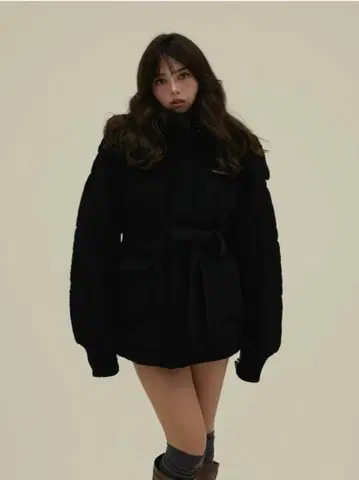 Mary quilting knit shape jacket black