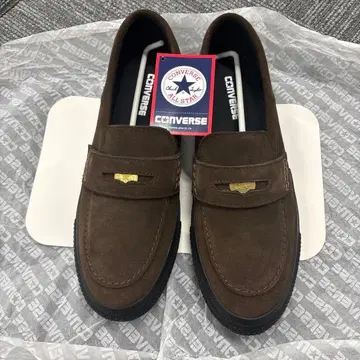 미사용 새상품 CONVERSE 브라운 스웨이드 코인 로퍼