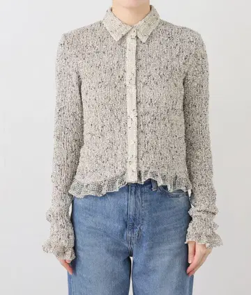 CLANE MIX MESH GATHER SHIRT