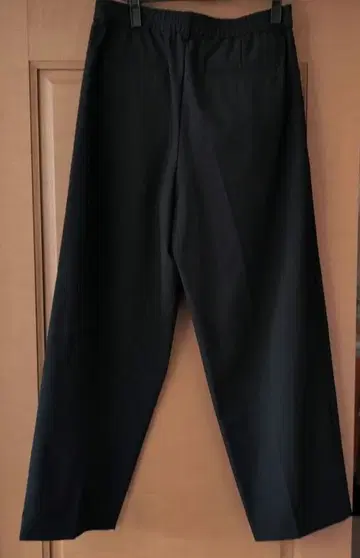 블랙 와이드 팬츠 허리밴딩