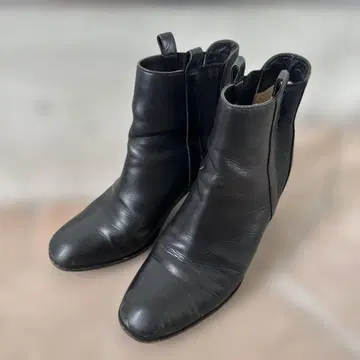 매킨토시 철학 블랙 가죽 사이드 고어 부츠 24cm