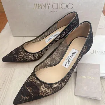 지미추 블랙 레이스 펌프스 35.5