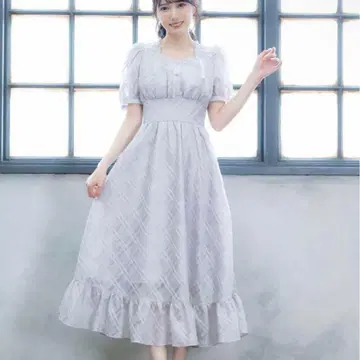 evelyn 시어 체크 코르셋 원피스