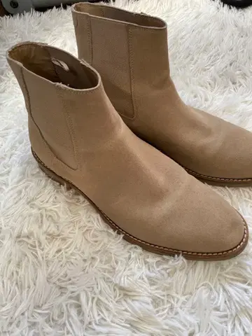 ZARA 베이지 사이드 고어 부츠