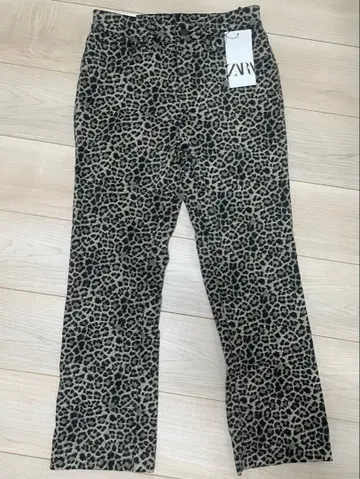 ZARA 레오파드 무늬 슬림핏 팬츠 36