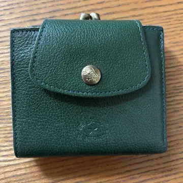 일비종떼 그린 가죽 이단 접이식 지갑