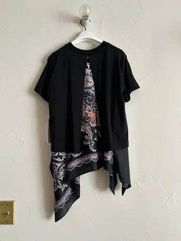 sacai 페이즐리 프린트 x 코튼 티셔츠