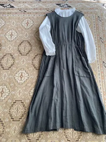 마시코 스타넷 STARNET 오리지널 린넨 에이프런 원피스 오가닉