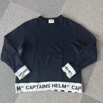 Captains Helm 로고 자카드 립 스웨트