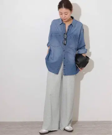 레리움 와이드 스웨트 팬츠 그레이