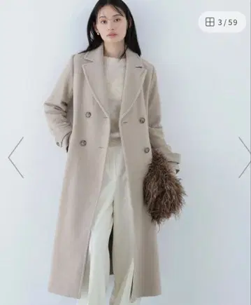 내추럴 뷰티 베이직 / 빅 칼라 더블 체스터 코트