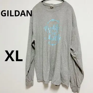 GILDAN XL 그레이 긴팔 티셔츠 여성용 남성용