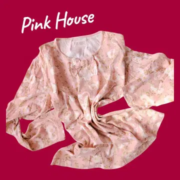 핑크하우스 Pink House 꽃무늬 긴팔T셔츠 리본 귀여운