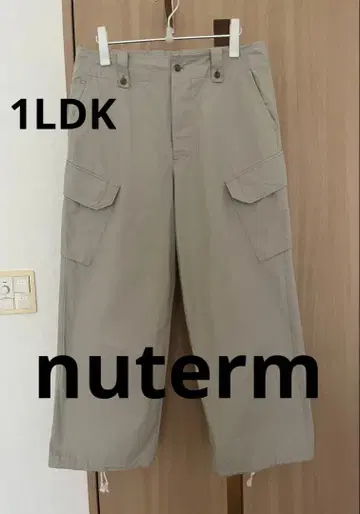 nuterm 코튼 실크 카고 팬츠 와이드 팬츠 베이지 일본제