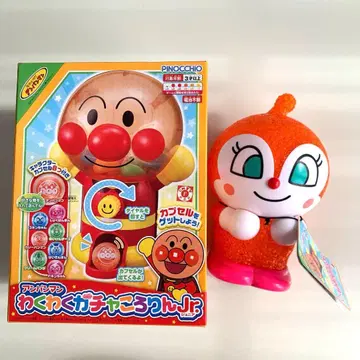 미사용 새상품 호빵맨 두근두근 가챠 굴리기 라이팅 인형 2세트