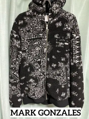 MARK GONZALES 보아 지퍼 후드티 올 패턴 스피릿 M 사이즈