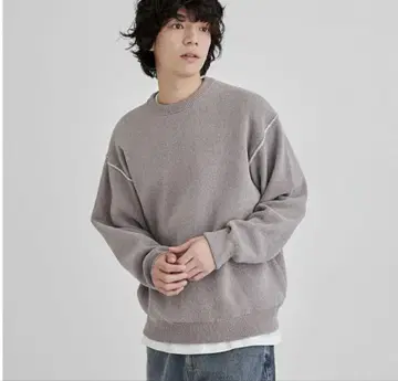 coen [세탁 가능] 더블 페이스 크루넥 몰 니트