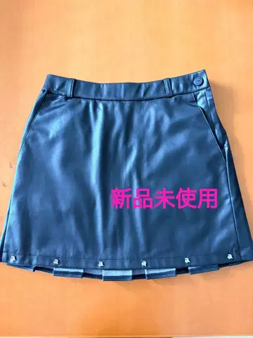 archive 알치비오 백 플리츠 인조 가죽 스커트 블랙 38