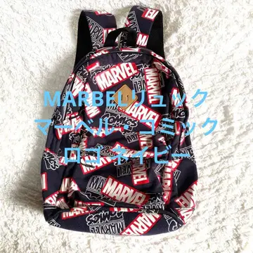마블 백팩 마블 코믹 로고 네이비