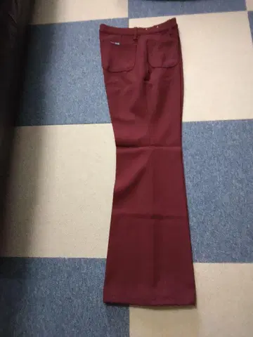 버건디 플레어 팬츠 울 혼방
