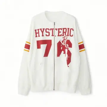 HYSTERIC GLAMOUR 76 오버 사이즈 점퍼 화이트