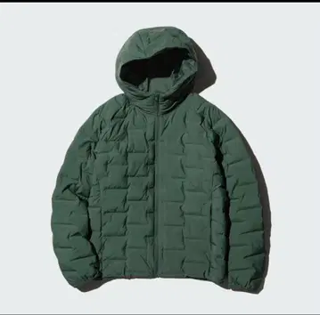 UNIQLO 퍼프 테크 후드티 다크 그린 남성용 아우터 미사용품급