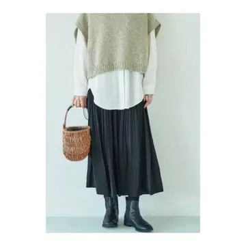 sosotto 플리츠 스커트 블랙