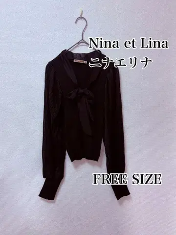 Nina et Lina 니나엘리나 라메 시어 소매 니트탑 프리 사이즈