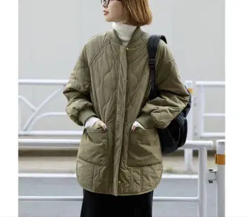 B.C STOCK 리브 달린 충전솜 블루종 카키 컨디션 최상
