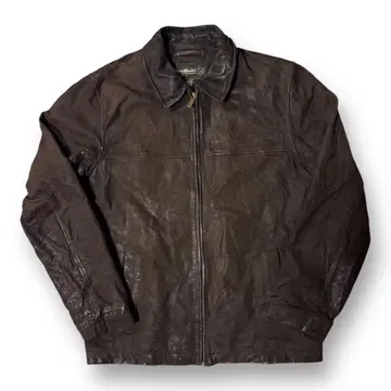 에디 바우어 가죽 자켓 L 다크 브라운 천연 가죽 구제 의류 아메카지