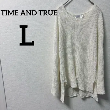 하나뿐인 TIME AND TRUE 아이보리 여성용 긴팔 니트 [ L ]