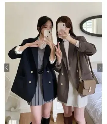 GRL 더블 버튼 테일러드 자켓 블랙