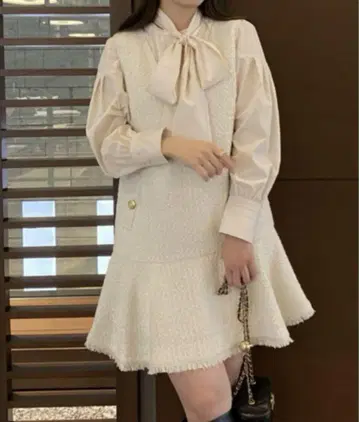 rirandture 트위드 페플럼 점프스커트