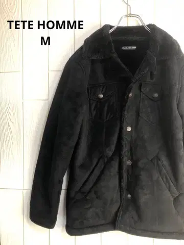 TETE HOMME 블랙 플리스 자켓 M 사이즈