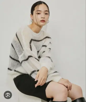ADAM ET ROPE 시어 모헤어 풀오버