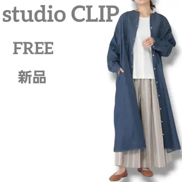 새상품 studio CLIP 여성용 핀턱 데님 원피스 FREE