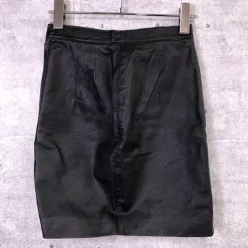 레트로 올드 빈티지 구제 의류 리얼 가죽 타이트 미니 스커트