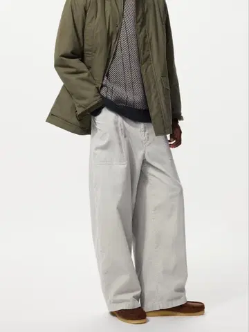 유니클로 x JW ANDERSON 코듀로이 워크 팬츠 S 그레이