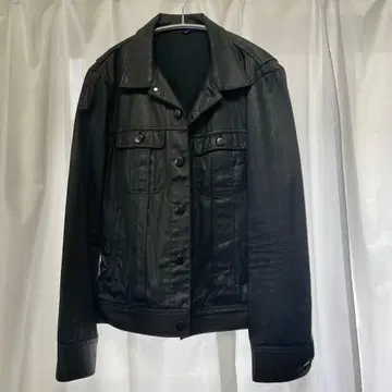 블랙 데님 자켓 준