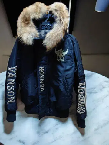 VANSON 블랙 밀리터리 자켓 L